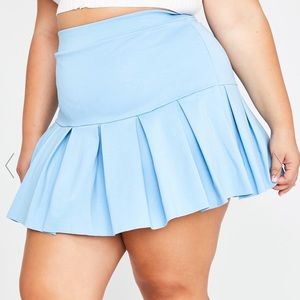Blue Pleated Skirt